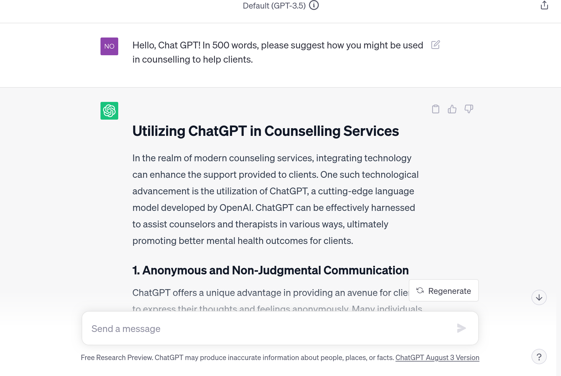 Ai Assisted Therapy with ChatGPT